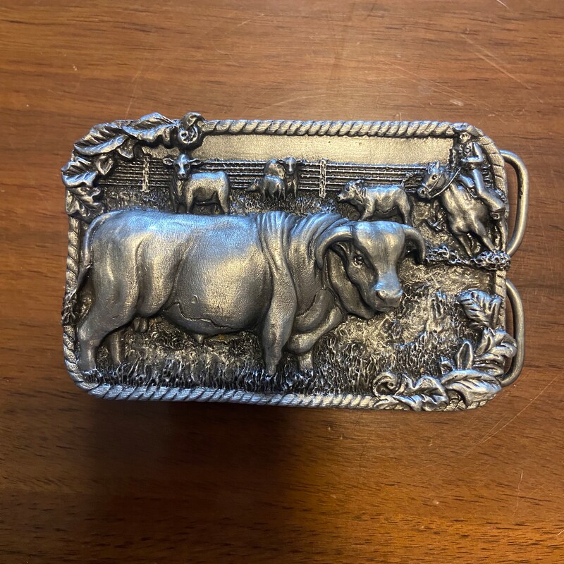 Boucle De Ceinture Vintage Bergamot Brass Works 'I'm Proud To Be An American Trucker' - Made In USA