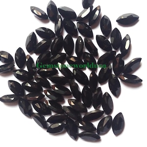 Natural Black Onyx Faceted Marquise Calibrated Jewelry Making Gemstone 3x6,4x8,5x10,6x12,7x14,8x16,9x18,10x20,12x24,13x26,15x30 MM