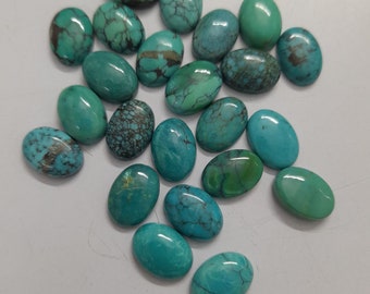 Natural Tibetan Turquoise Oval Calibrated Loose Jewelry Cabochons 3x5,4x6,5x7,6x8,7x9,8x10,9x11,10x12,10x14,12x16,13x18,15x20MM