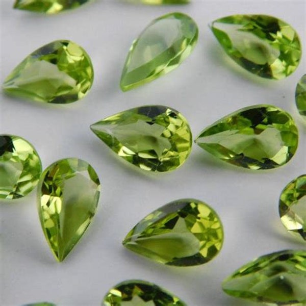 AAA Natural Peridot Pear Shape Faceted Calibrated Jewelry Making Loose Gemstone Size 3x5, 4x6, 5x7, 6x8 MM