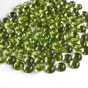 Natural AAA Peridot Round Loose Cabochons Jewelry Making Gemstone Size 2, 3, 4, 5, 6 mm