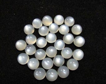 Natürliche Süd indische weiße Mondstein Runde flache Rückseite lose kalibriert Schmuck machen Cabochons Größe 3,4,5,6, 7, 8, 9, 10, 11, 12,13,14,15 mm