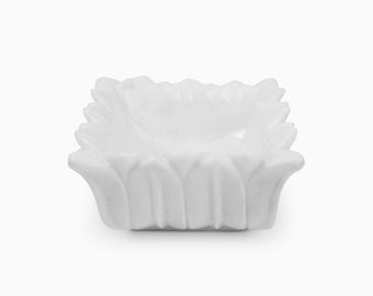 Auric White Marble Hover Square Urli Bowl