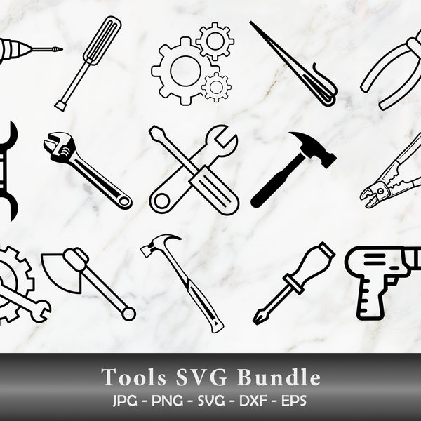 Tools svg bundle, Mechanic Tools svg, Wrench Svg, Hand Tool Svg for cricut, tools vector, handyman svg, laser cut & Sublimation Files