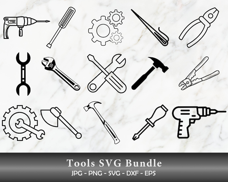 Tools Svg Bundle, Mechanic Tools Svg, Wrench Svg, Hand Tool Svg for ...