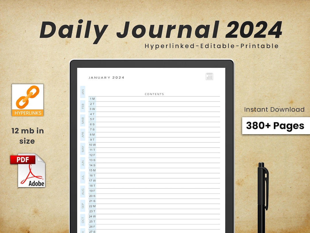 Kindle Scribe Daily Journal Template, Kindle Scribe Templates ...