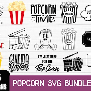 Popcorn Svg Bundle, Popcorn Box Svg, Popcorn Clipart, Pop Corn Svg, Popcorn, Cinema Svg, Popcorn Box Png, Popcorn Clipart, Popcorn Svg File