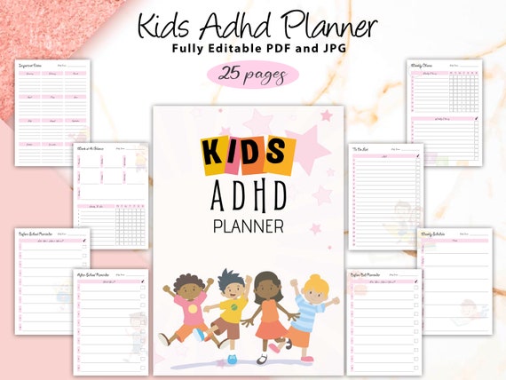 Kids ADHD Planner, ADHD Daily Planner, Adhd Planner Adult, ADHD Planner For Kids, Kids School Planner, Adhd Digital Planner, Adhd Life Plan