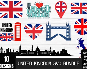 BUNDLE Svg du Royaume-Uni, Svg du Royaume-Uni, drapeau du Royaume-Uni, Royaume-Uni, carte du Royaume-Uni, Angleterre Svg, svg du drapeau britannique