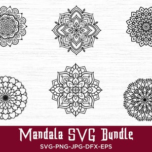 Mandala Svg Bundle, Mandala Flower Svg, Mandala Clipart, Mandala Svg Cut Files for Cricut, Mandala silhouette, Mandala cut file, Mandala