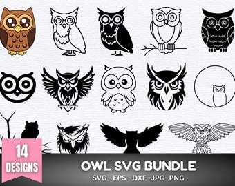 Owl SVG Bundle, Owl SVG, Birds SVG bundle, Owl Silhouette Svg, Owl Vector, Files For Cricut, Owl Svg File, Owl Clipart, Owl Outline, Png