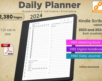 Kindle Scribe Tagesplaner, Kindle Scribe Vorlage, Kindle Scribe Digitaler Planer, Meeting-Buch, Digitales Notizbuch