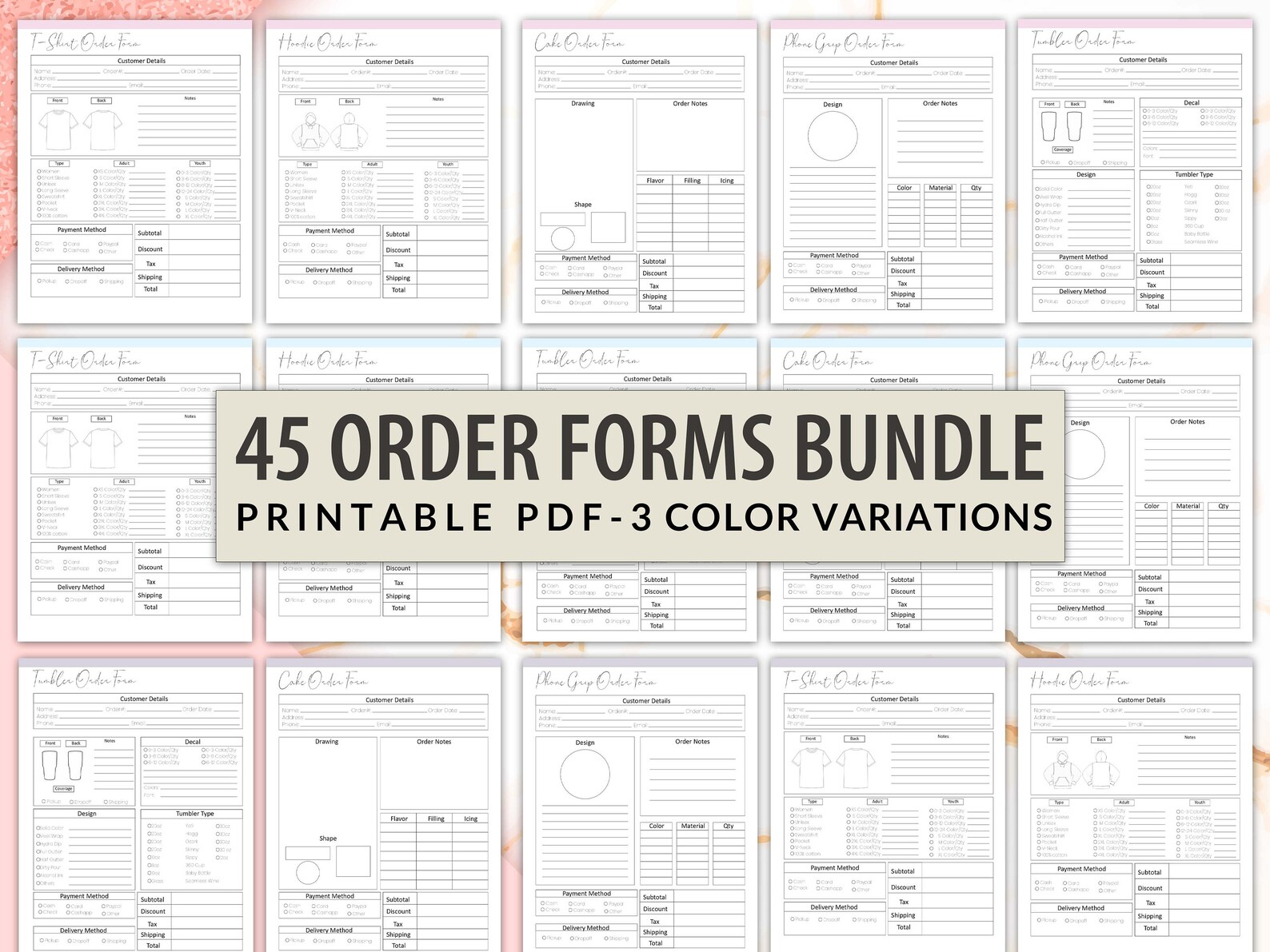 45 Printable Order Forms Bundle, Order Form Template Printable ...