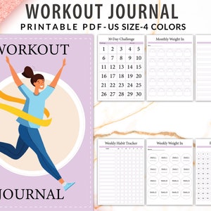 Weight Loss Tracker, Weightloss Journal, Fitness Planner Printable, Workout Journal, Fitness Tracker, Workout Planner