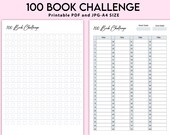 Printable 100 book reading challenge, 100 Book Challenge, Reading Challenge, Reading Tracker, Book Counter, Book Tracker Printable