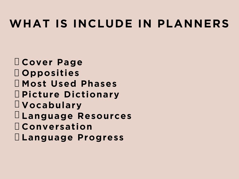 Printable Language Study Planner, Language Study Journal, Language