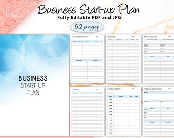 Editable Business Startup, Business Startup Checklist, Business Checklist, Startup Checklist, Finance Planner, Business Planner