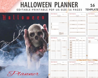 Editable Halloween Planner, Halloween Party Planner, Halloween Planner Printable, Holiday Planner, Halloween Bundle, Printable Halloween
