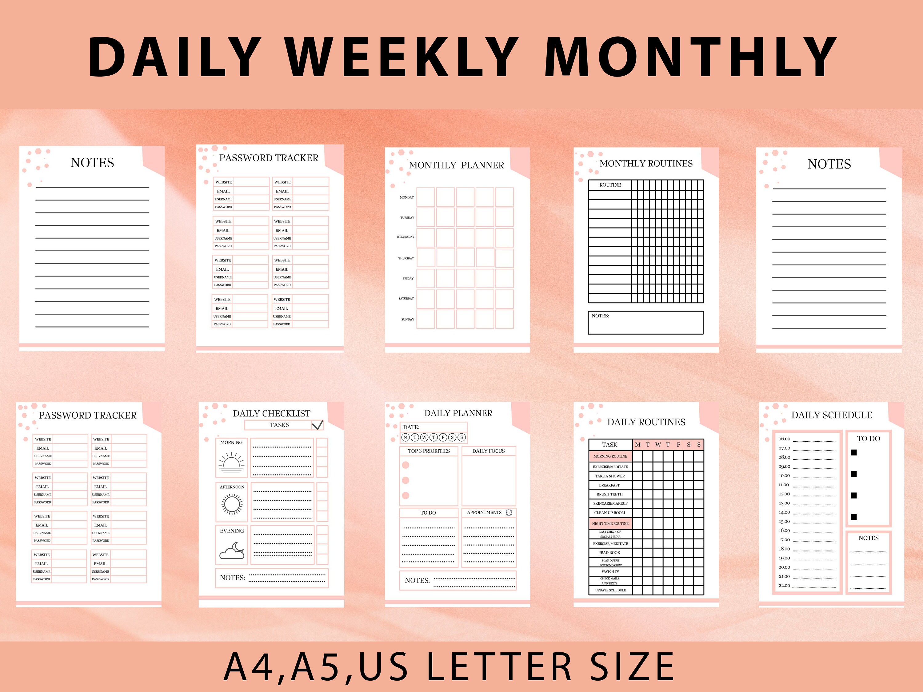ADHD Planner Adult, ADHD Planner, ADHD Journal, Printable Adhd Planner ...