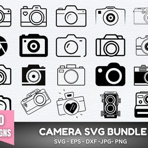 Camera SVG Bundle, Photography SVG, Photos Svg, Camera Clipart, Camera Cut File, Camera Silhouette, Camera Vector, Camera Png, Camera Cricut