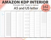 162 Amazon KDP interiors Bundle, Kdp Lined Paper, Blank Journal, Ready To Upload PDF, KDP Interior Download, lined, grid, dotted