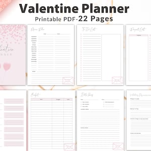 Printable Valentine Planner, Valentine&#39;s Day Planner, Valentine Planner Inserts, Valentine&#39;s Day Planner, Valentine&#39;s Day Notes