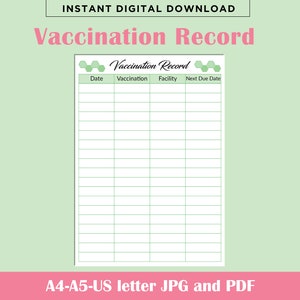 Registro de vacunación, tamaño A4, PDF (carta de EE. UU.)