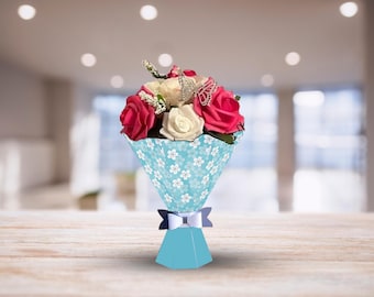 Bouquet of Paper Flowers, Vase for paper Flowers, Bouquet Vase Svg, Paper Flower Bouquet, SVG Cut Files, Instant Download Svg, Png, Dfx, Eps