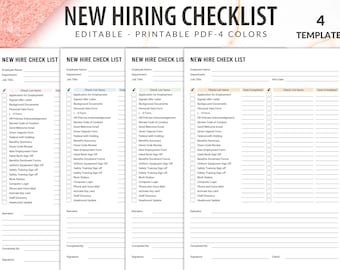 Bearbeitbare Checkliste für neue Einstellung, Checkliste für neue Einstellung, Word-HR-Formulare, neue Einstellung, Mitarbeiterformular, Einstellung neuer Einstellungsliste