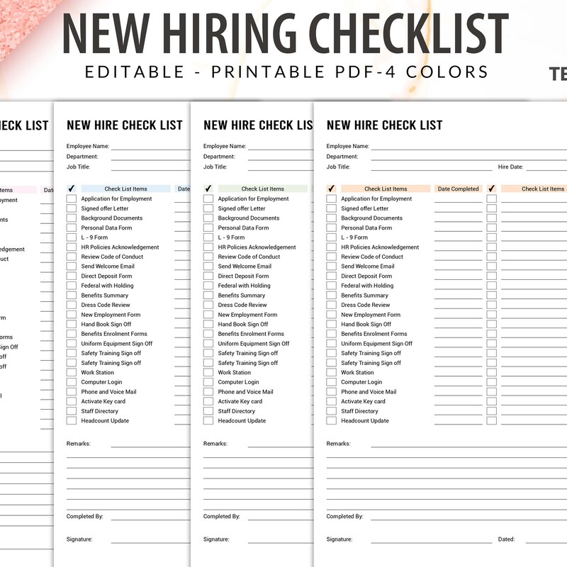 New Hire Checklist Template - Etsy