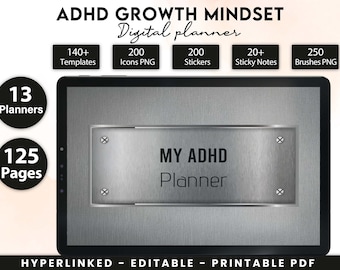 ADHD Planner, ADHD Planner Adult, ADHD Journal, 100% Editable Adhd, Adhd Planner Digital, Adhd Life Planner, Printable Adhd Planner