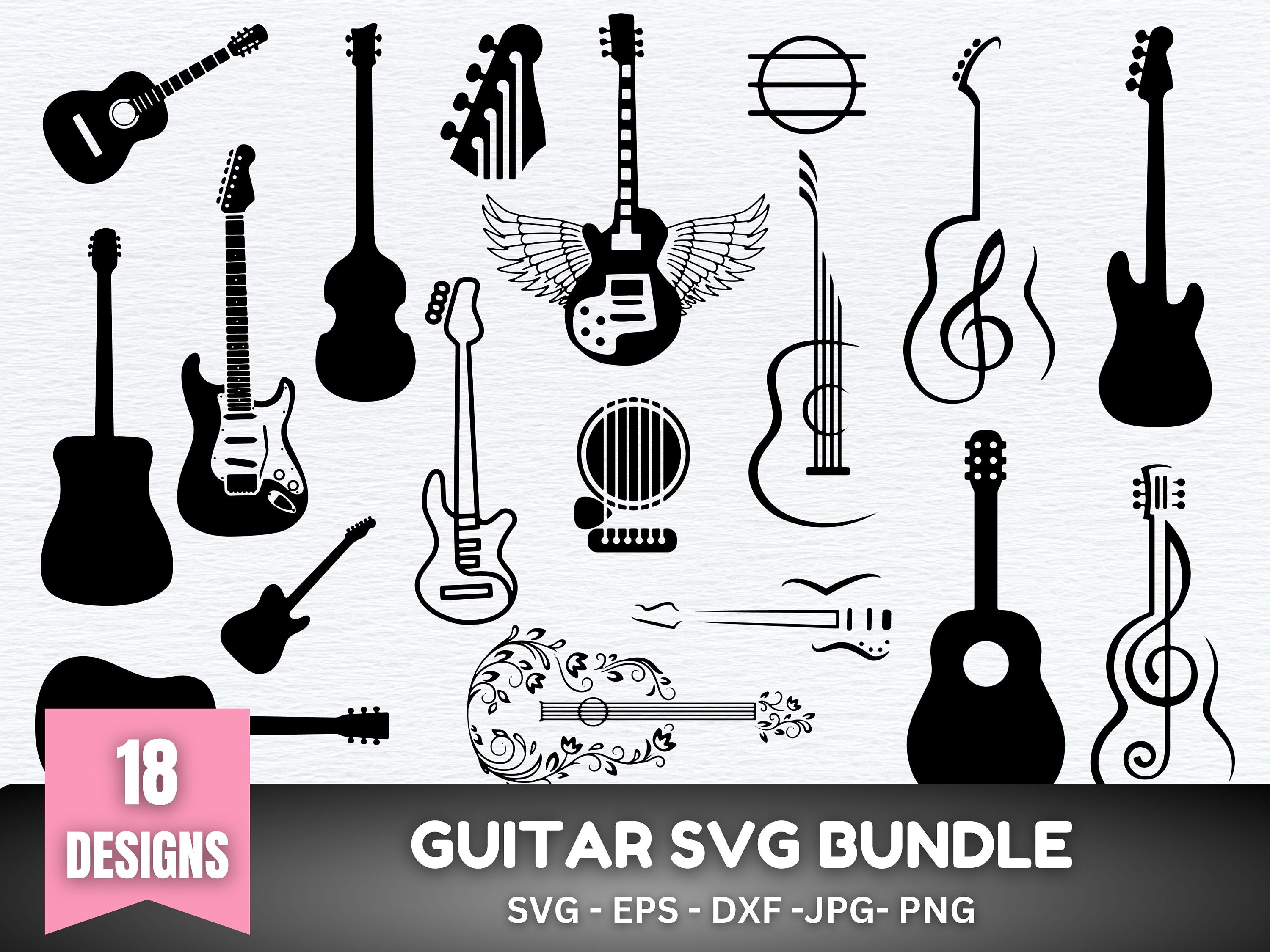Guitar Svg Bundle, Guitar SVG, Guitar Note Svg, Music Svg Bundle