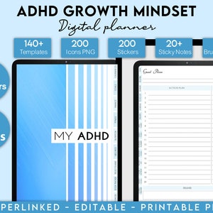 ADHD Planner, ADHD Planner Adult, ADHD Journal, 100% Editable Adhd, Adhd Planner Digital, Adhd Life Planner, Printable Adhd Planner