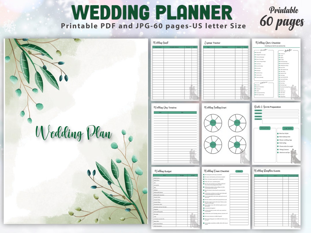 Wedding Planner Book Printable Wedding Planner Book Binder Wedding