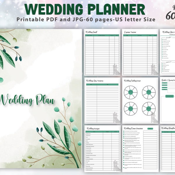 Wedding Planner Book Printable, Wedding Planner Book Binder, Wedding Planner Printable, Wedding Plan Template, Event Planner, Wedding Plan