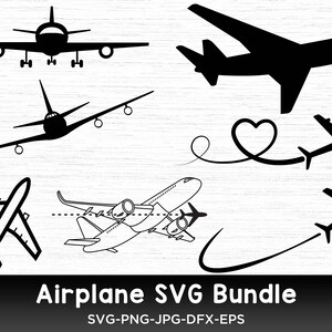 Airplane Svg bundle, Airplane Clipart, Travel Svg, Airplane Silhouette, Airplane Png, Aeroplane Svg, Airplane Heart Svg, Airplane Png bundle