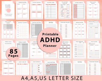 ADHD Planner Adult, ADHD Planner, ADHD Journal, Printable Adhd Planner, Adhd Planner Digital, Adhd Life Planner, Printable Adhd Planner
