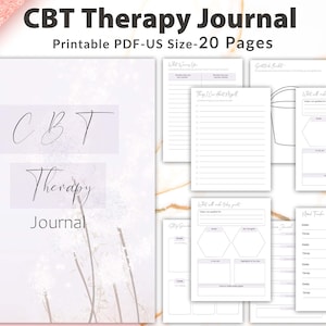 Printable CBT Worksheet and Planner Bundle, Cognitive Behavioura, Therapy, CBT Worksheet, CBT Mental Health Daily Planner,