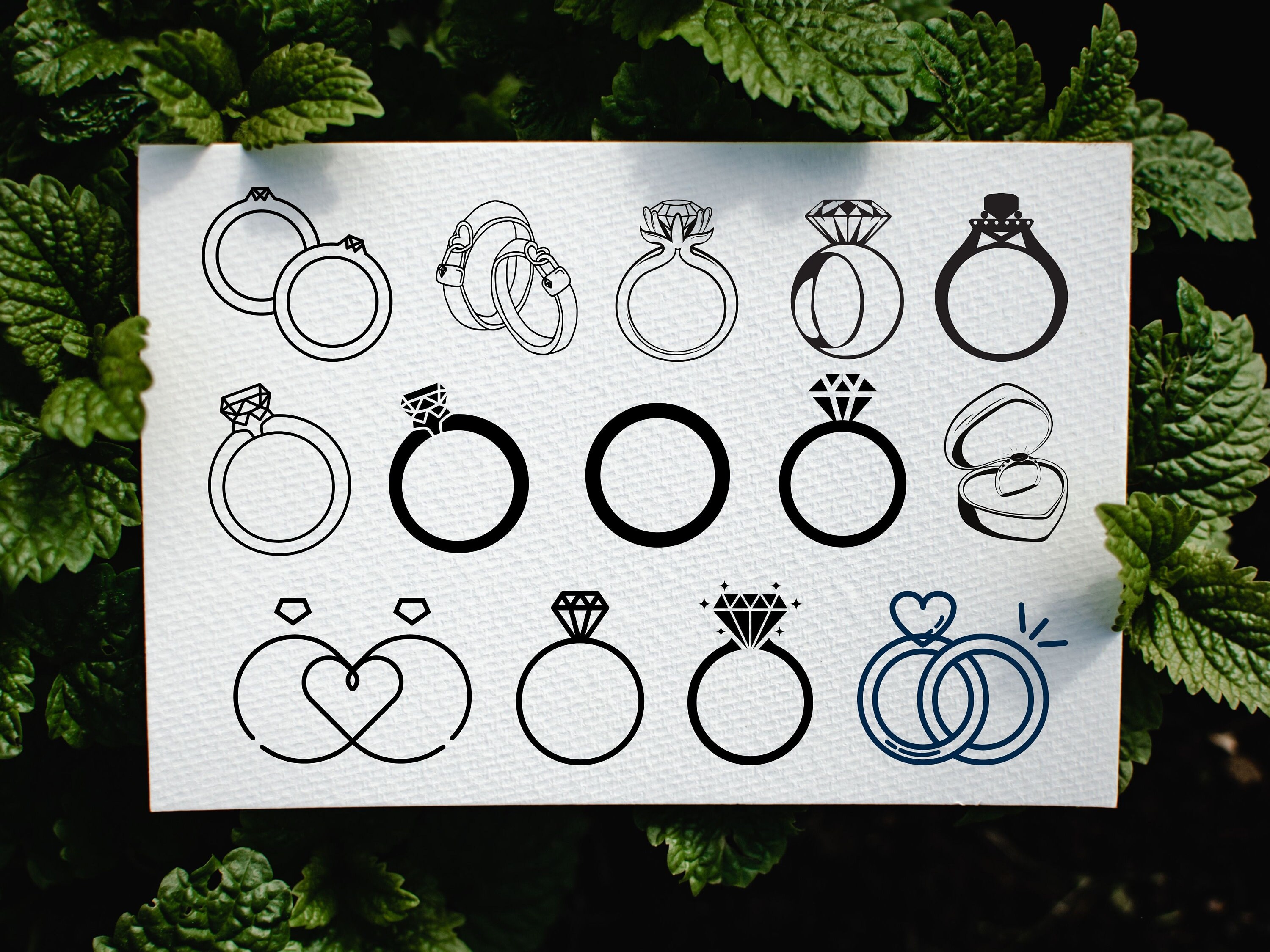 Wedding Ring SVG Bundle, Wedding Svg, Diamond Ring Svg, Engagement Ring ...