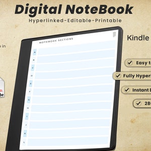 Kindle Scribe Digital Notebook, Kindle Scribe Planner, Kindle Scribe Templates, Notebook, Meeting Notes, Hyperlinked PDF, Notebook bundle