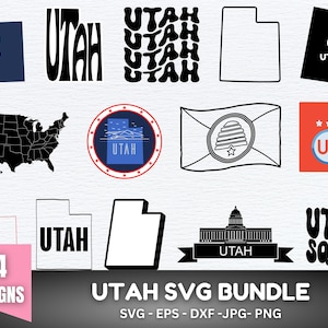 Utah Svg Bundle, Utah State Svg, Utah Clipart, Utah Outline Svg, Utah Flag Svg, Monogram Frame, Utah State Digital, I Love Utah SVG Bundle