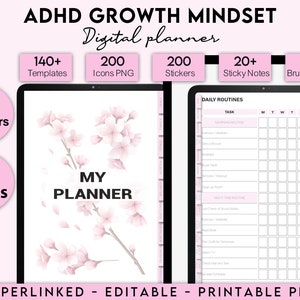 ADHD Planner Digital, ADHD Planner Adult, ADHD Journal, 100% Editable Adhd, Adhd Planner, Adhd Life Planner, Printable Adhd Planner