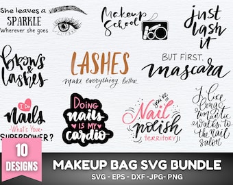 Sminkväska Svg Bundle, Sminkcitat Svg, Skönhetscitat Svg, Sminkväska Design, Väska Svg, Mode Svg, Skönhetscitat, Sminkväska Svg