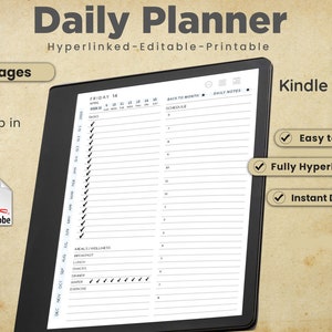 Kindle Scribe Daily Planner Bundle, Kindle Scribe Template, Kindle scribe Digital Planner, Daily Planner, Daily planner 2023, daily planner