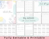 ADHD Planner, ADHD Planner Adult, ADHD Journal, 100% Editable Adhd, Adhd Planner Digital, Adhd Life Planner, Printable Adhd Planner