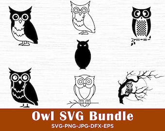 Owl SVG Bundle, Owl SVG, Birds SVG bundle, Owl Silhouette Svg, Owl Vector, Files For Cricut, Owl Svg File, Owl Clipart, Owl Outline, Png