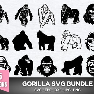 Gorilla Svg Bundle, Gorilla Svg, Monkey Svg, Gorilla Png, Gorilla Shirt, Tshirt Svg, Angry Gorilla, Gorilla Clipart, Svg Files For Cricut