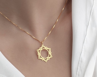 Sterling Silver Chakra Symbol Necklace: Spiritual Yoga Jewelry
