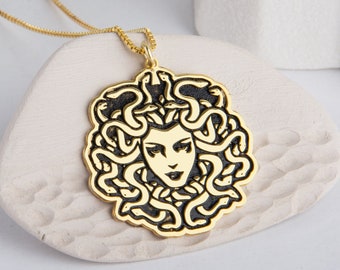 Sterling Silver Medusa Necklace: Greek Mythology Jewelry Valentine’s Day