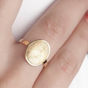 Personalized Silver Fingerprint Ring 925 Sterling Silver Custom Design  Gift for Her Meaningful Custom Gift Handcrafted Minimal Jewelry